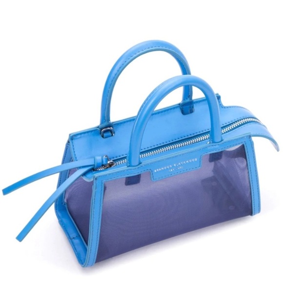 Brandon Blackwood Handbags - Brandon Blackwood Blue Mesh Arlen Crossbody Bag